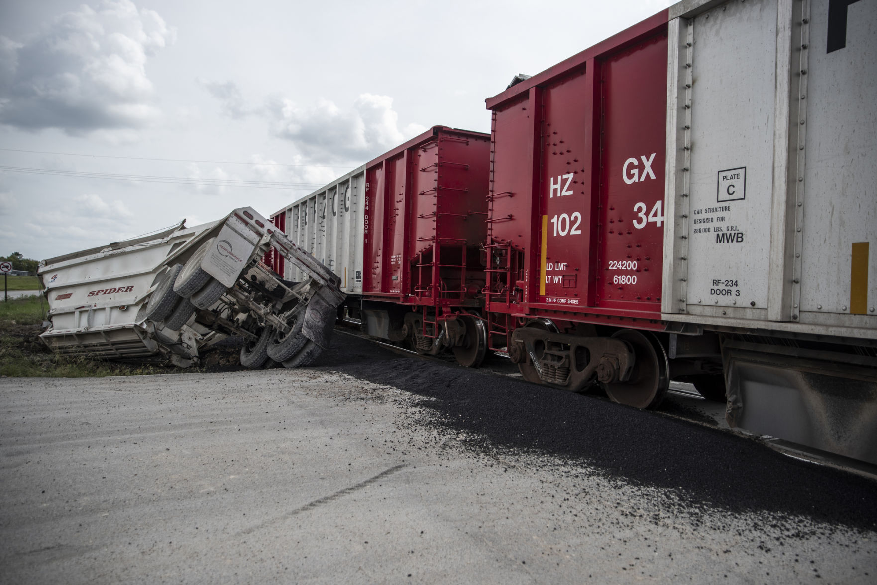 Tractor-trailer train collision